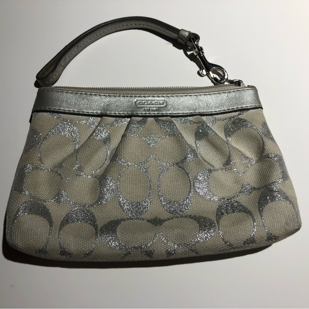 Coach Gold Silver Wristlet Wallet